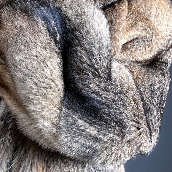 Coyote Fur Coat Vintage 80's Oversized Look - Picture 7 of 7